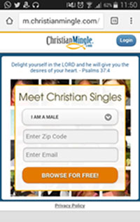 ChristianMingle mobile version